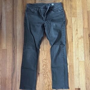 Volcom Men's Slim Straight Jeans in olive